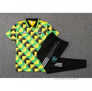 Conjunto Polo del Arsenal 2022-2023 Negro y Verde