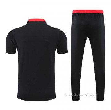 Conjunto Polo del Manchester United 2022-2023 Negro y Rojo