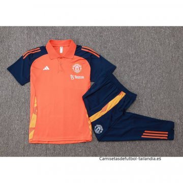 Conjunto Polo del Manchester United 2024-2025 Naranja