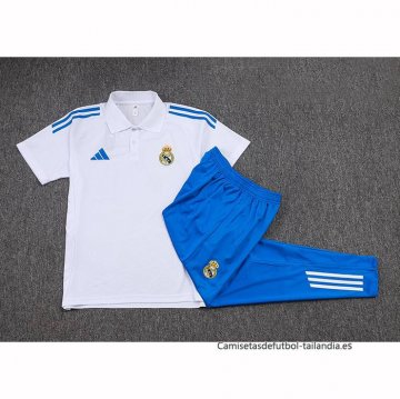 Conjunto Polo del Real Madrid 2025-2026 Blanco Azul