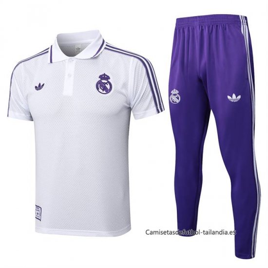 Conjunto Polo del Real Madrid 2025-2026 Blanco Purpura - Haga un click en la imagen para cerrar