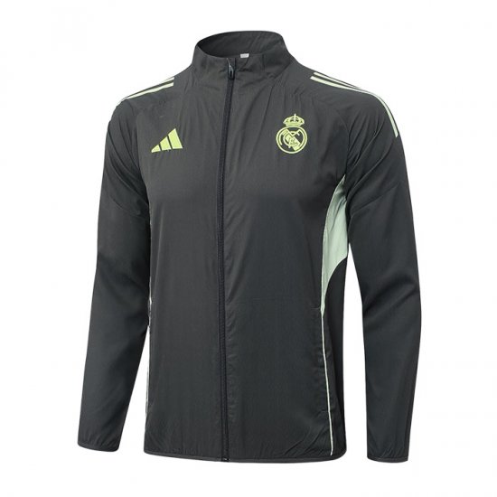 Rompevientos del Real Madrid 2025-2026 Gris Verde - Haga un click en la imagen para cerrar